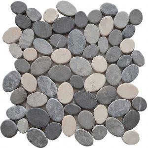 MOSAIQUE GALET SCIE MIX GRIS 30 x 30 CM