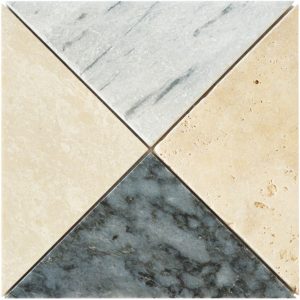 MOSAIQUE ARLEQUIN M2 MARBRE ET TRAVERTIN