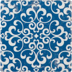 CARREAU BAROQUE BLEU 10 x 10 CM