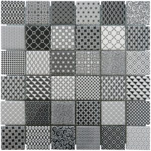 MOSAIQUE RESINE MIX GRIS