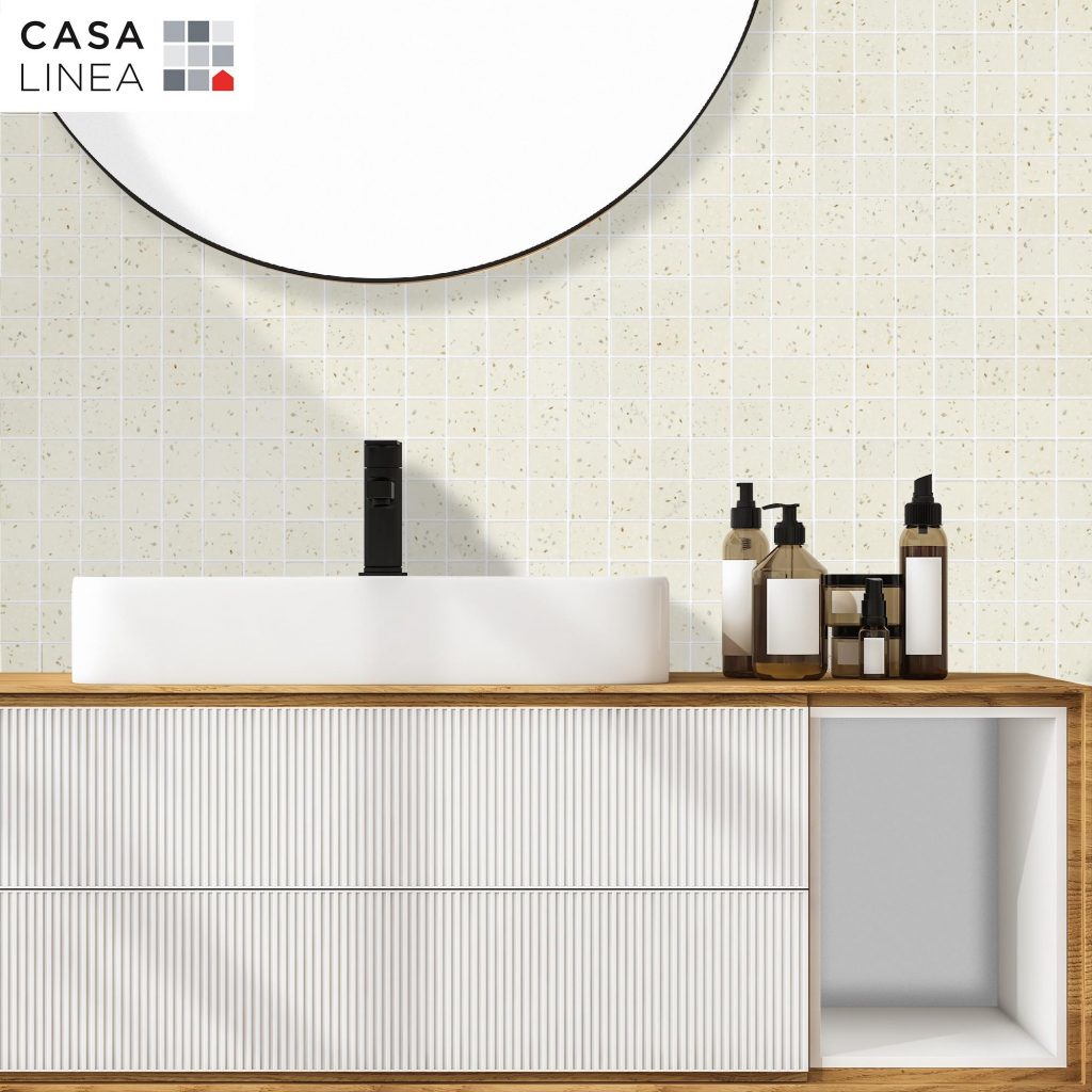 Mosaïque Terrazzo blanc