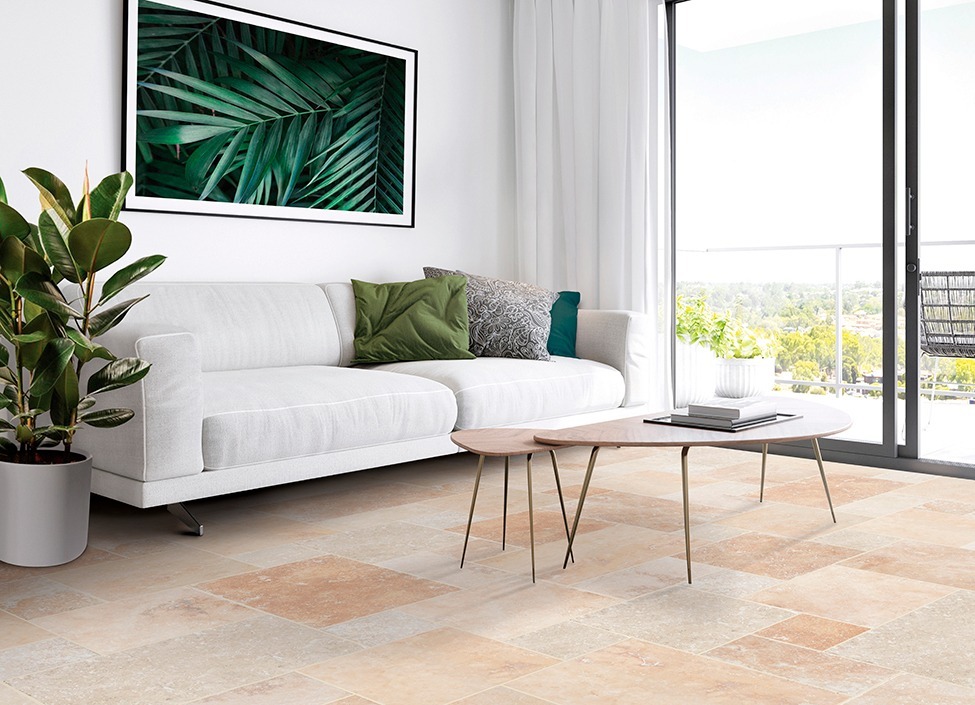 Carreau de travertin intérieur