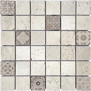 Mosaïque Renaissance Natural Travertin Ivoire