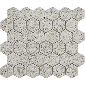 Mosaïque Hexagone Terrazzo Light Grey
